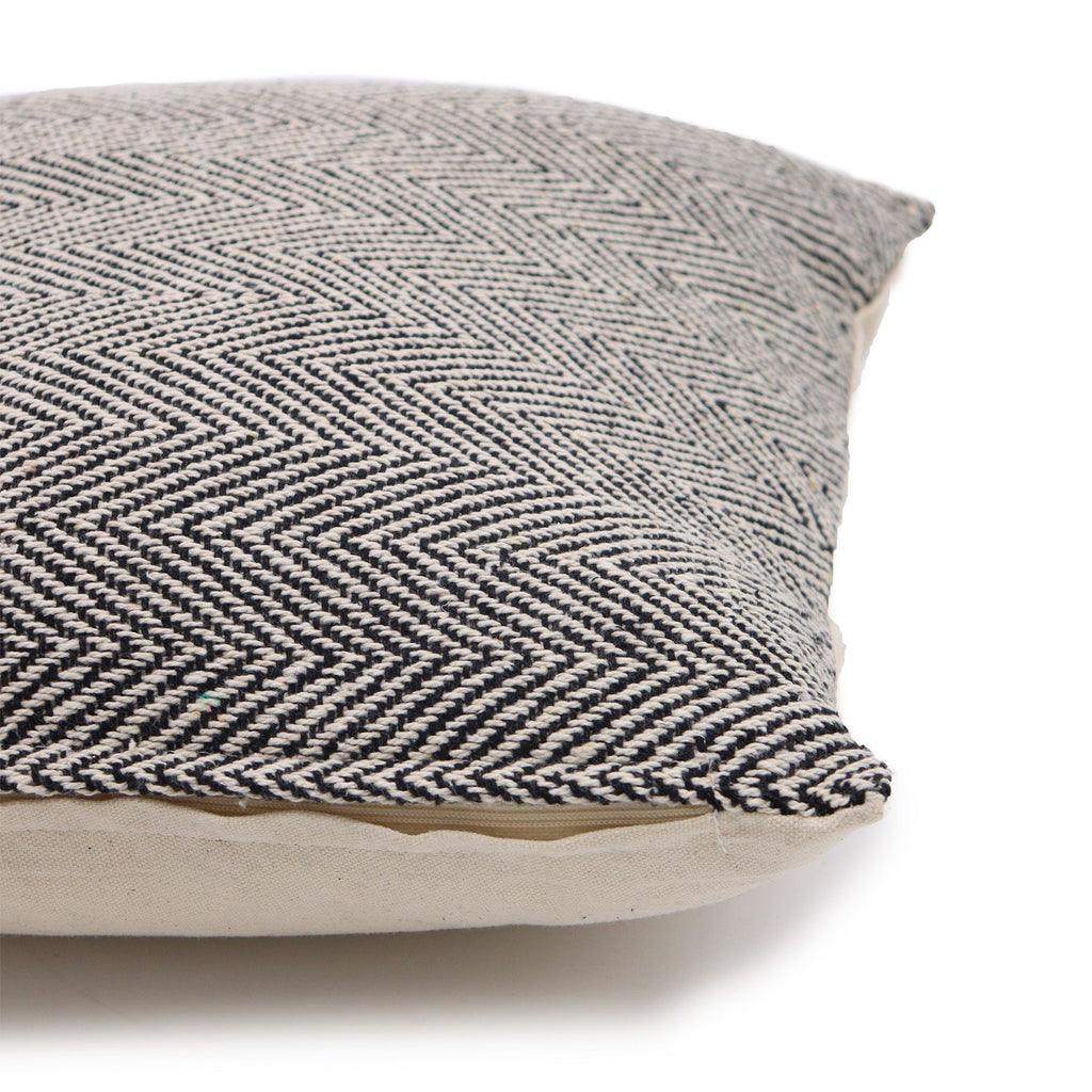 Fine Herringbone Cushion Cover, Grey, 40x40cm – view 3