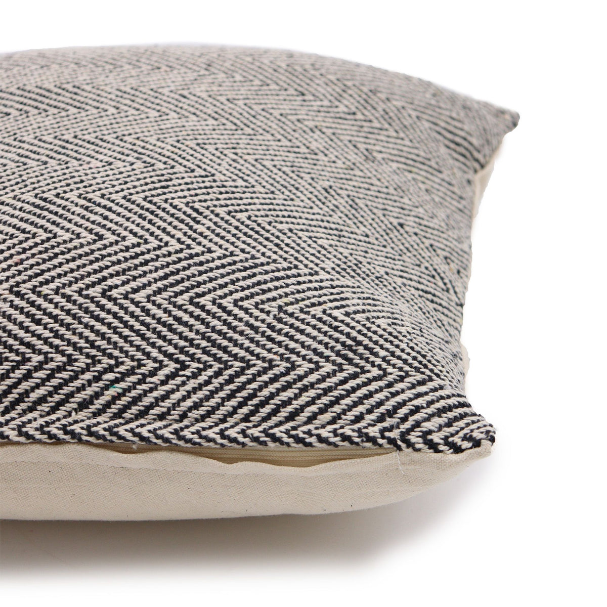 Fine Herringbone Cushion Cover, Grey, 40x40cm – view 3