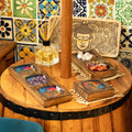 Mango Wood Enamelled Tray Set, Hamsa Design, Medium