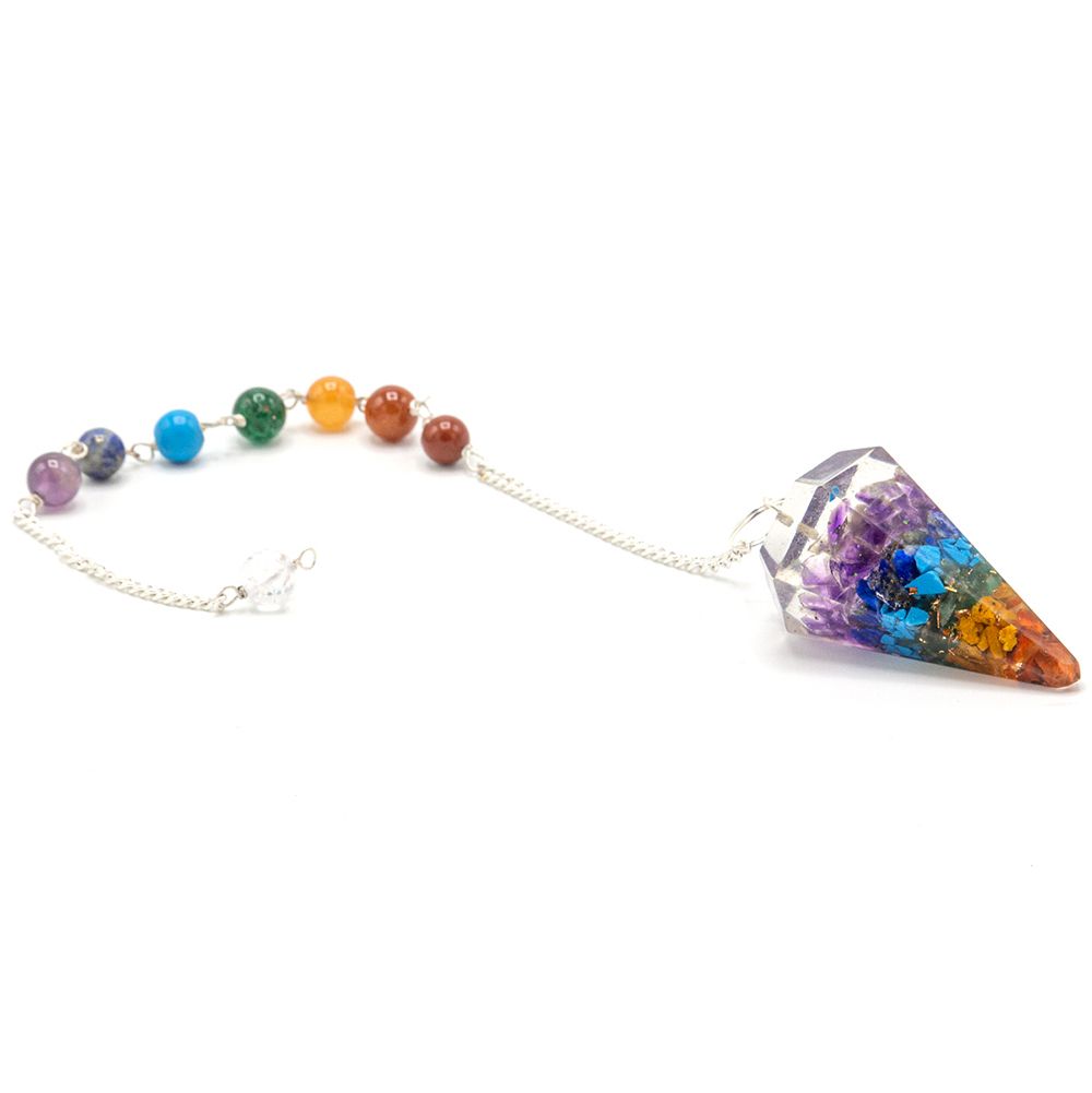 Orgonite Pendulum with Chakra Design