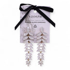Nymph Pearl Long Drop Vintage Glass Earrings – view 3