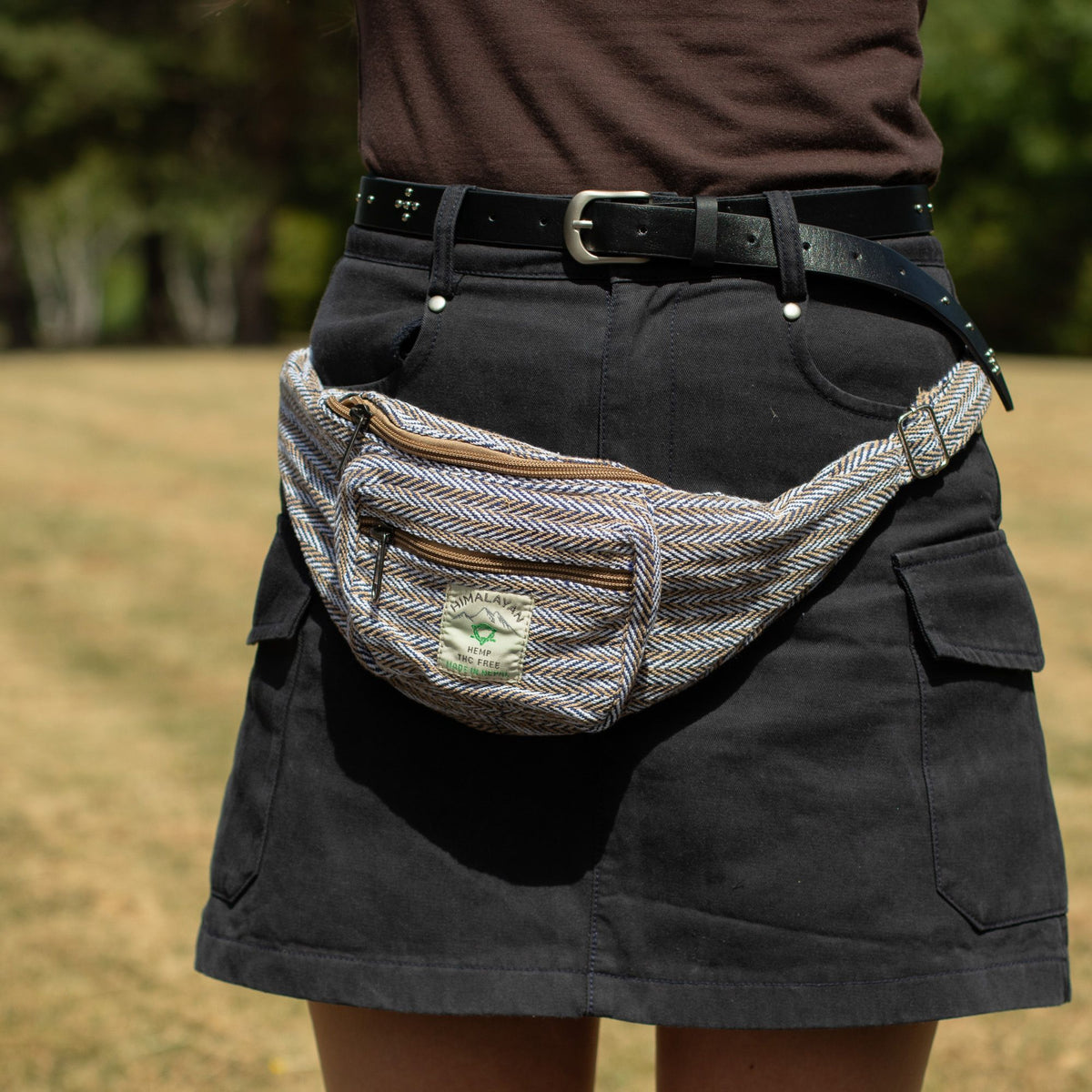 Cotton Hemp Style Belt (or Fanny) Bag - Blue – view 5