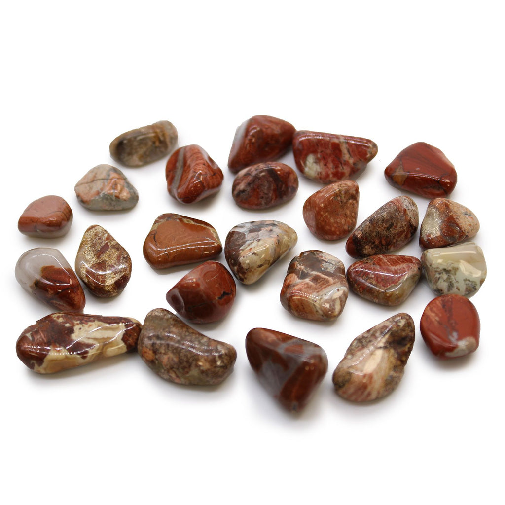 Bag of 24 Small African Tumble Stones - Brecciated Jasper – view 2