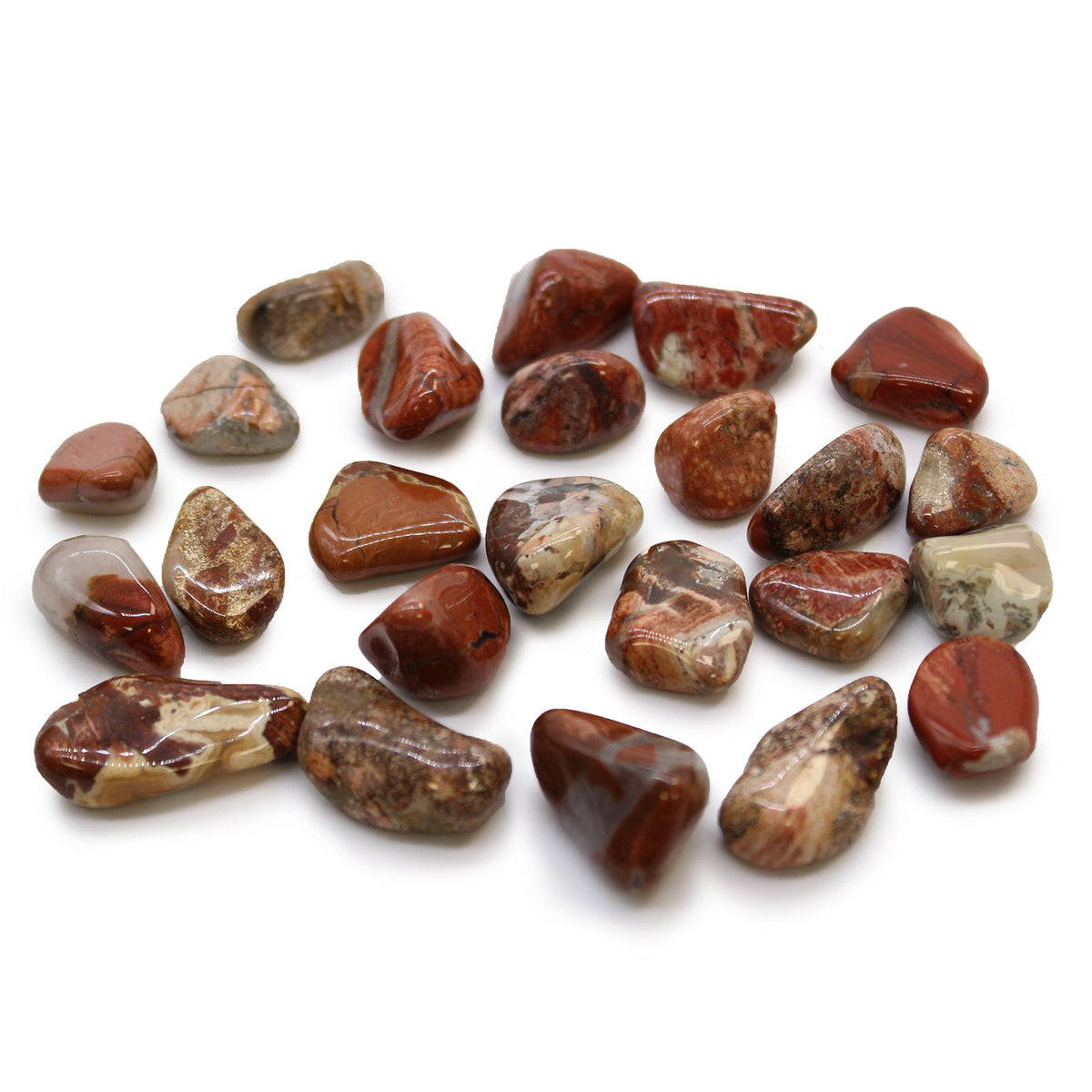 Bag of 24 Small African Tumble Stones - Brecciated Jasper – view 2
