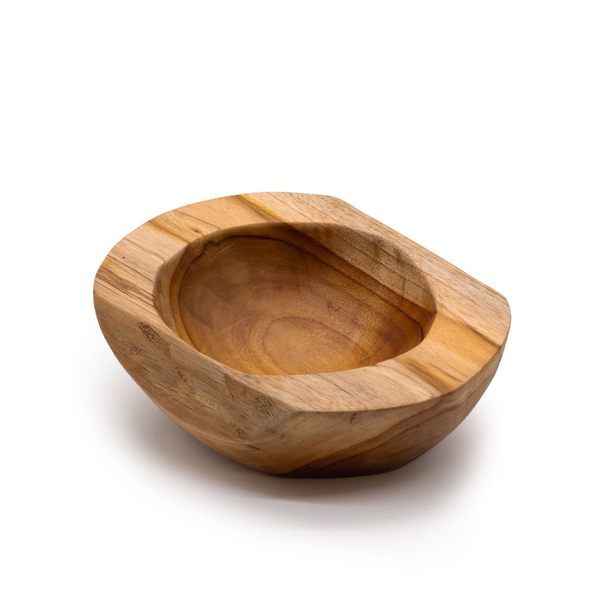 Medium Natural Shape Teak Wood Bowl, approx. 20cm – view 4