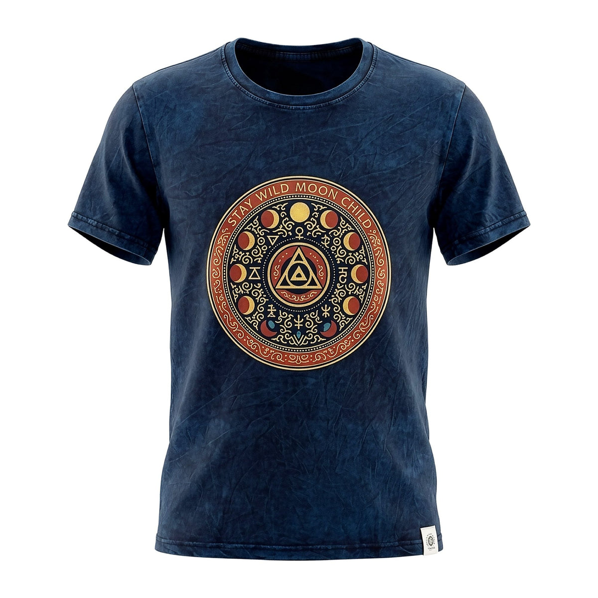 Nomad Sari Stonewashed T-Shirt - Stay Wild Moon Child - Blue - Medium – view 7