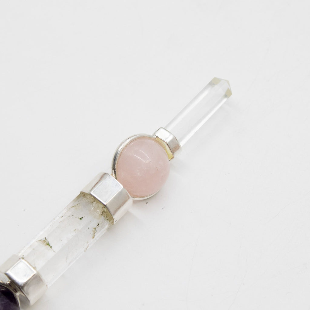 Axis of Grace Wand - Amethyst & Rose Quartz Spheres - 12cm – view 5