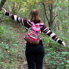 Pink Jacquard Backpack - Nepal Style – view 2