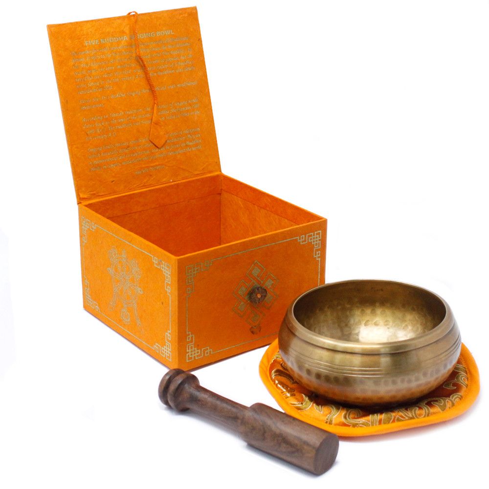Five Buddha Singing Bowl Set - 13cm Brass – view 6