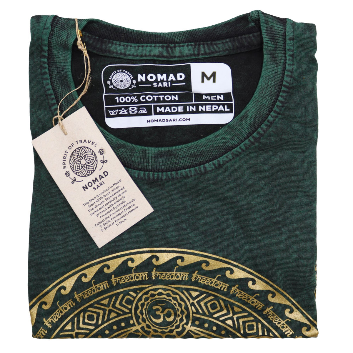 Nomad Sari Stonewashed T-Shirt - Chakra - Green - Medium