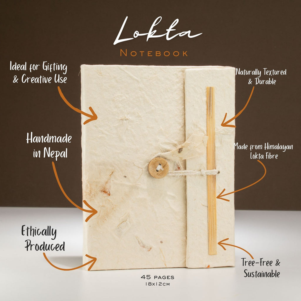 Lokta Pressed Flower Notebook – Medium – view 2