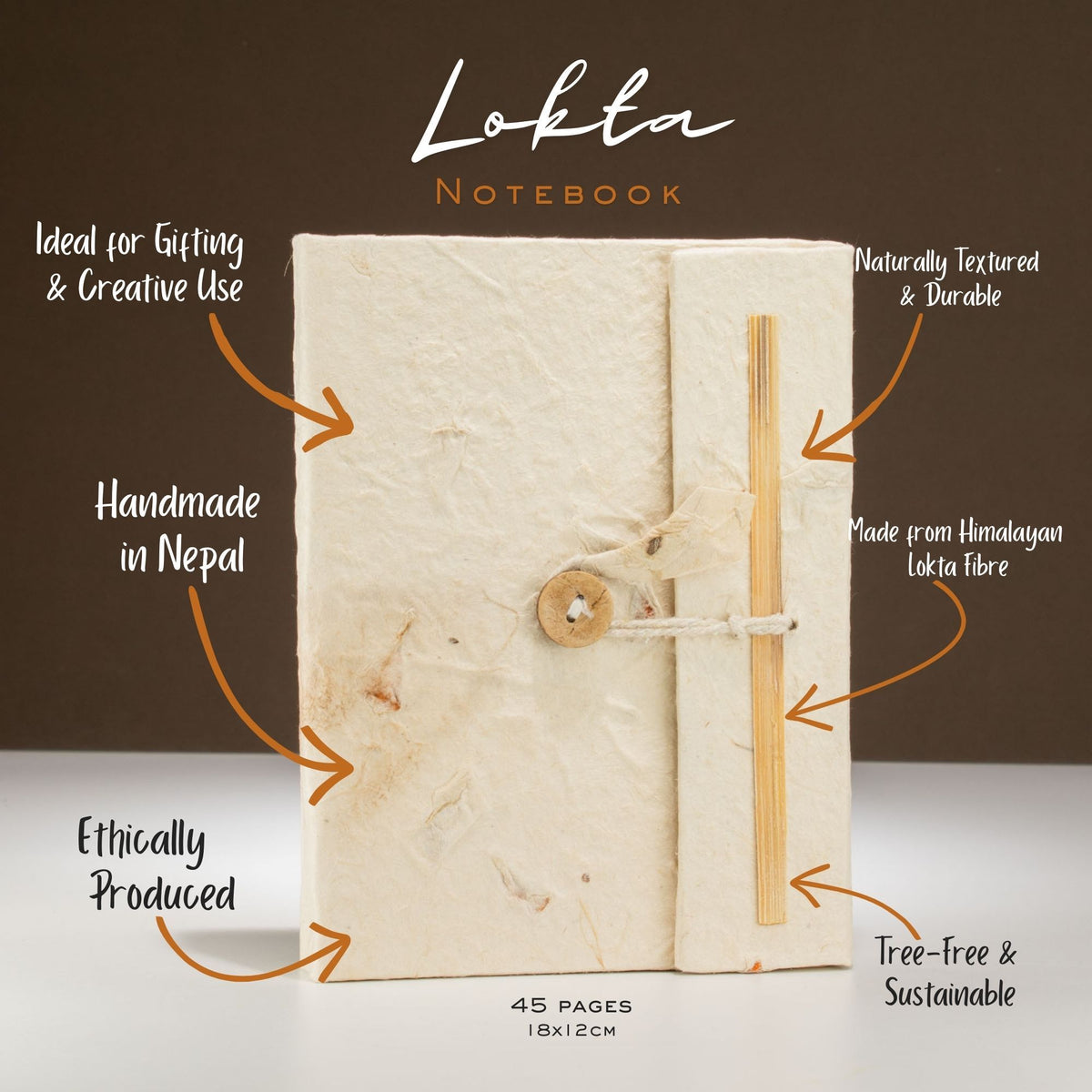 Lokta Pressed Flower Notebook – Medium – view 2