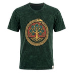 Nomad Sari Stonewashed T-Shirt - Tree of Life - Green - Large – view 3