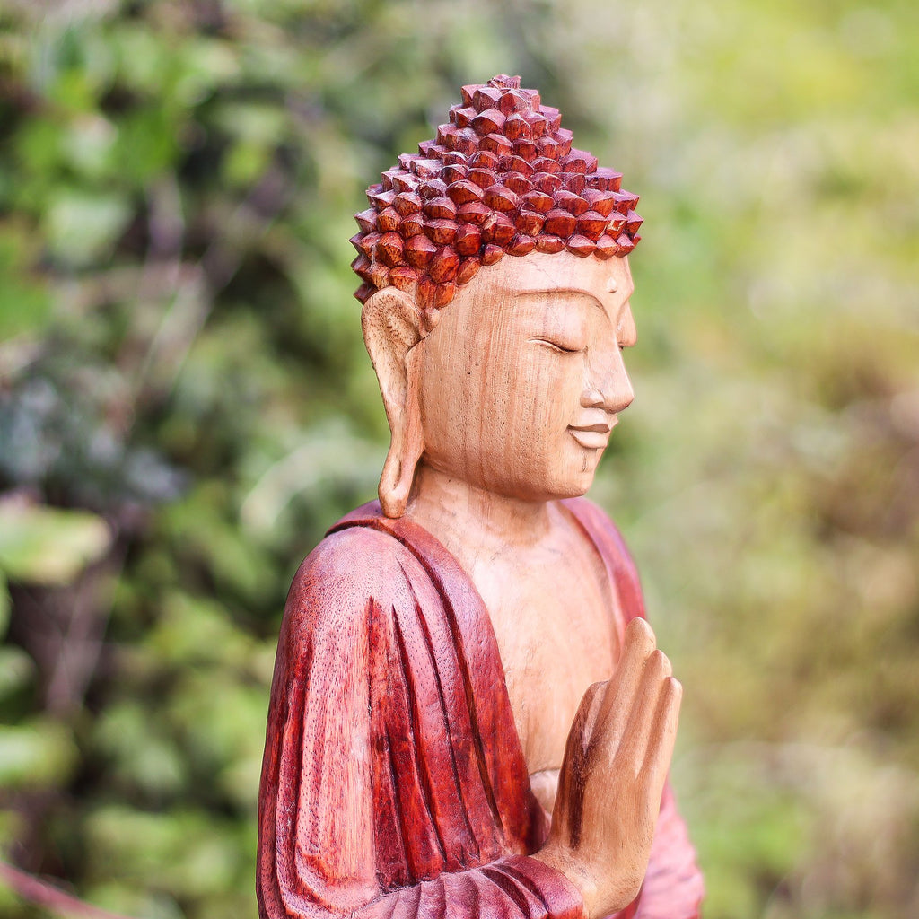 Hand Carved Buddha Statue, Teaching Pose, 30cm – view 8