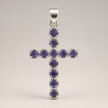 Ionite Crucifix Pendant Necklace on Silver Plated Chain 45cm