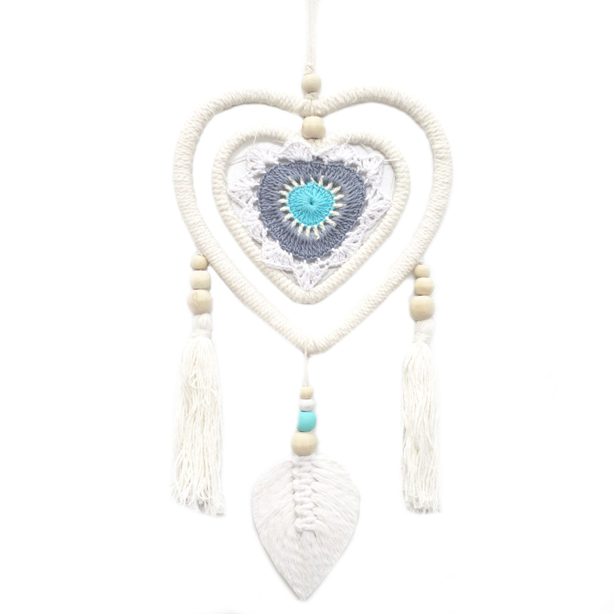 Medium Blue Dream Catcher - Heart in Heart