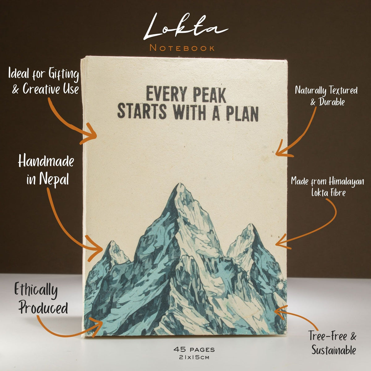 Lokta Mountain Inspiration Notebook – Large – Every Peak – view 2