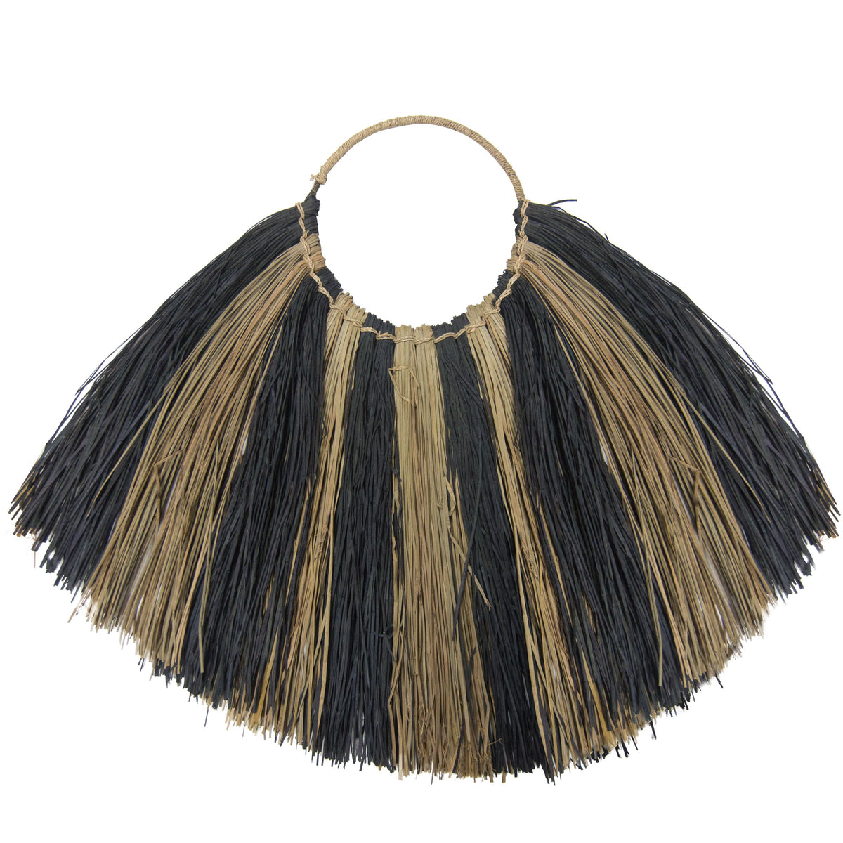 Large Seagrass Fan Wall Decor, Zebra Print – view 2