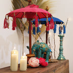 Bali Home Decor Parasol - Turquoise Cotton - 40 cm – view 3