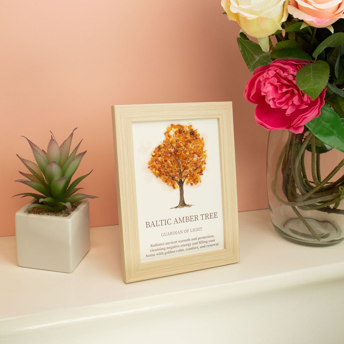Gemstone Tree of Life Picture 20x14.7cm - Baltic Amber – view 2