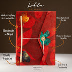 Lokta Bold Floral Notebook – Large – Ruby – view 2