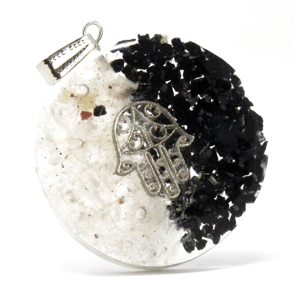Orgonite Power Pendant - Good and Evil Hamsa – view 2