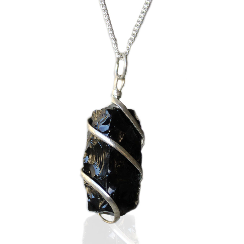 Cascade Wrapped Necklace - Rough Black Onyx – view 2
