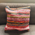 Rag Rug Cushion Cover - Aqua Blues - 40x40cm
