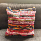 Rag Rug Cushion Cover - Aqua Blues - 40x40cm