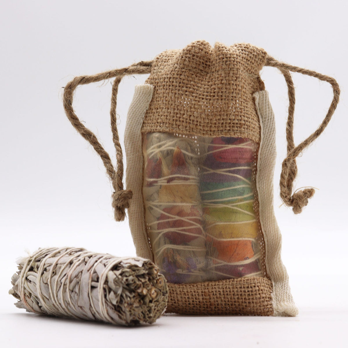 Small Washed Jute Pouch 10x15cm