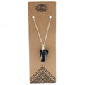 Black Agate Guardian Angel Gemstone Pendant Necklace