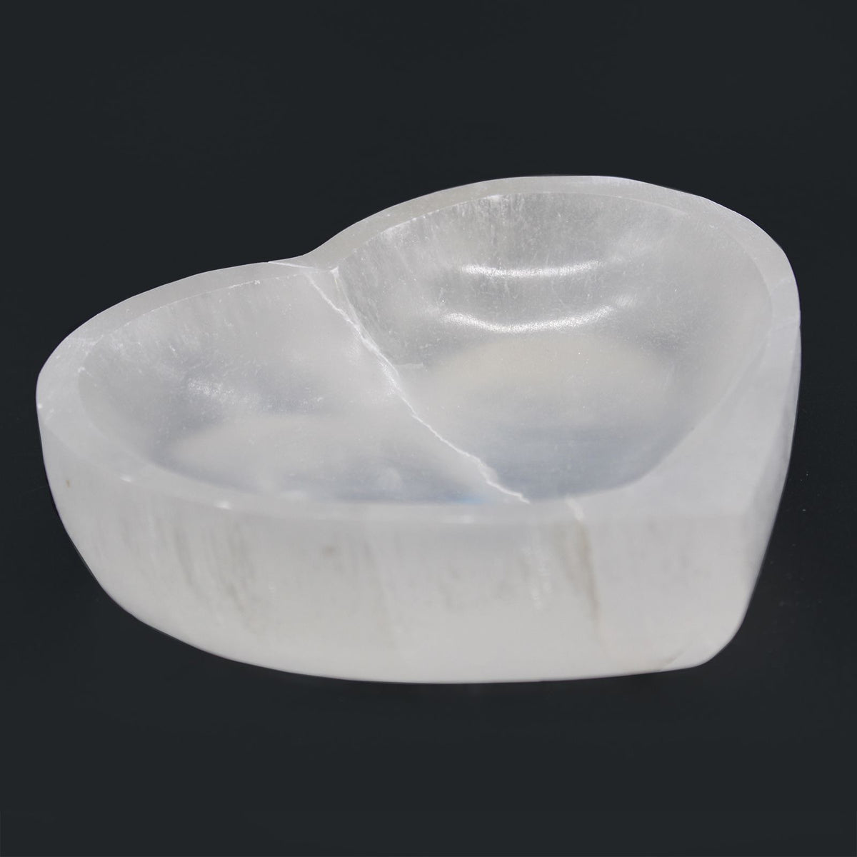 Selenite Heart Bowl approx 15cm