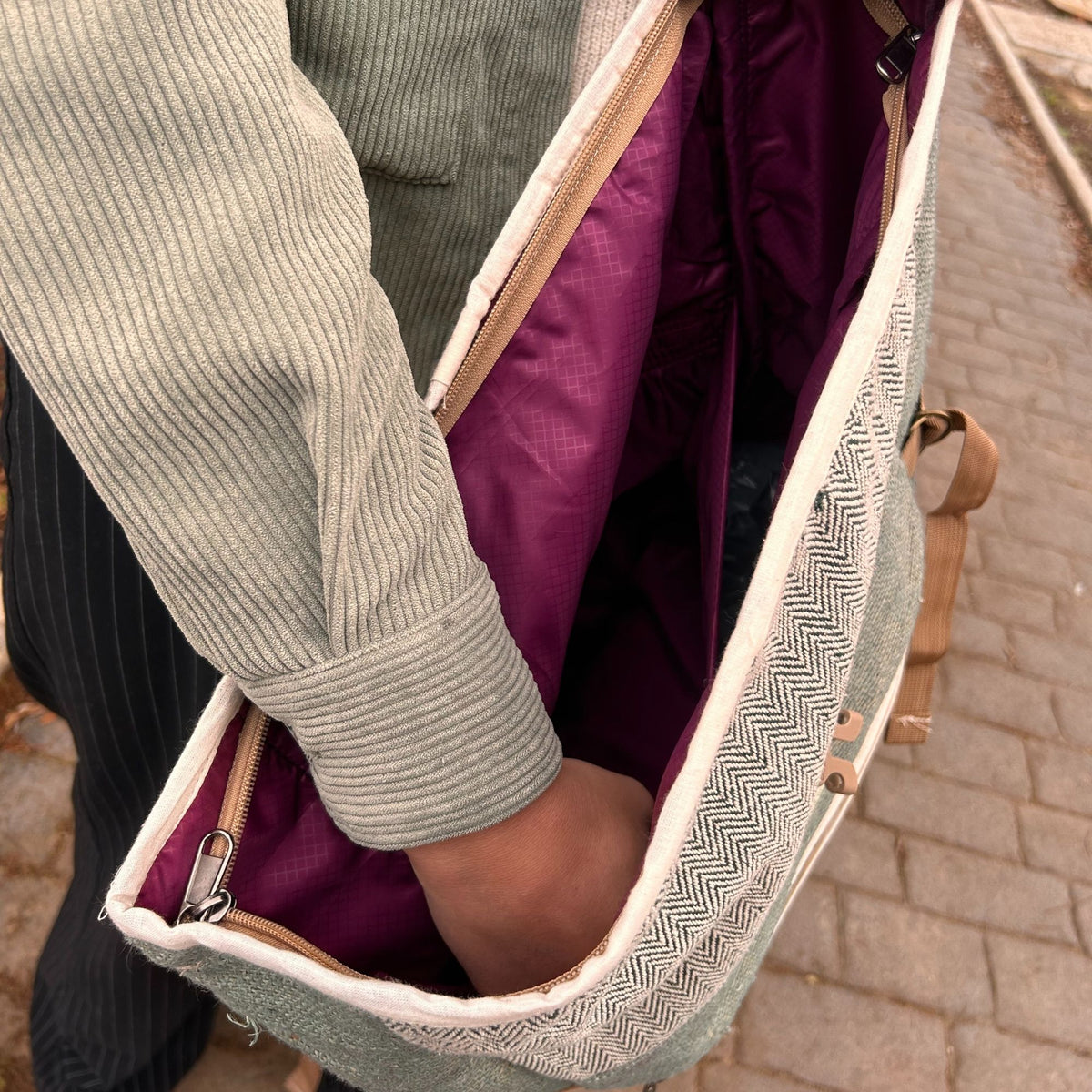 Hemp Trekking Rolling Backpack - Sage – view 2