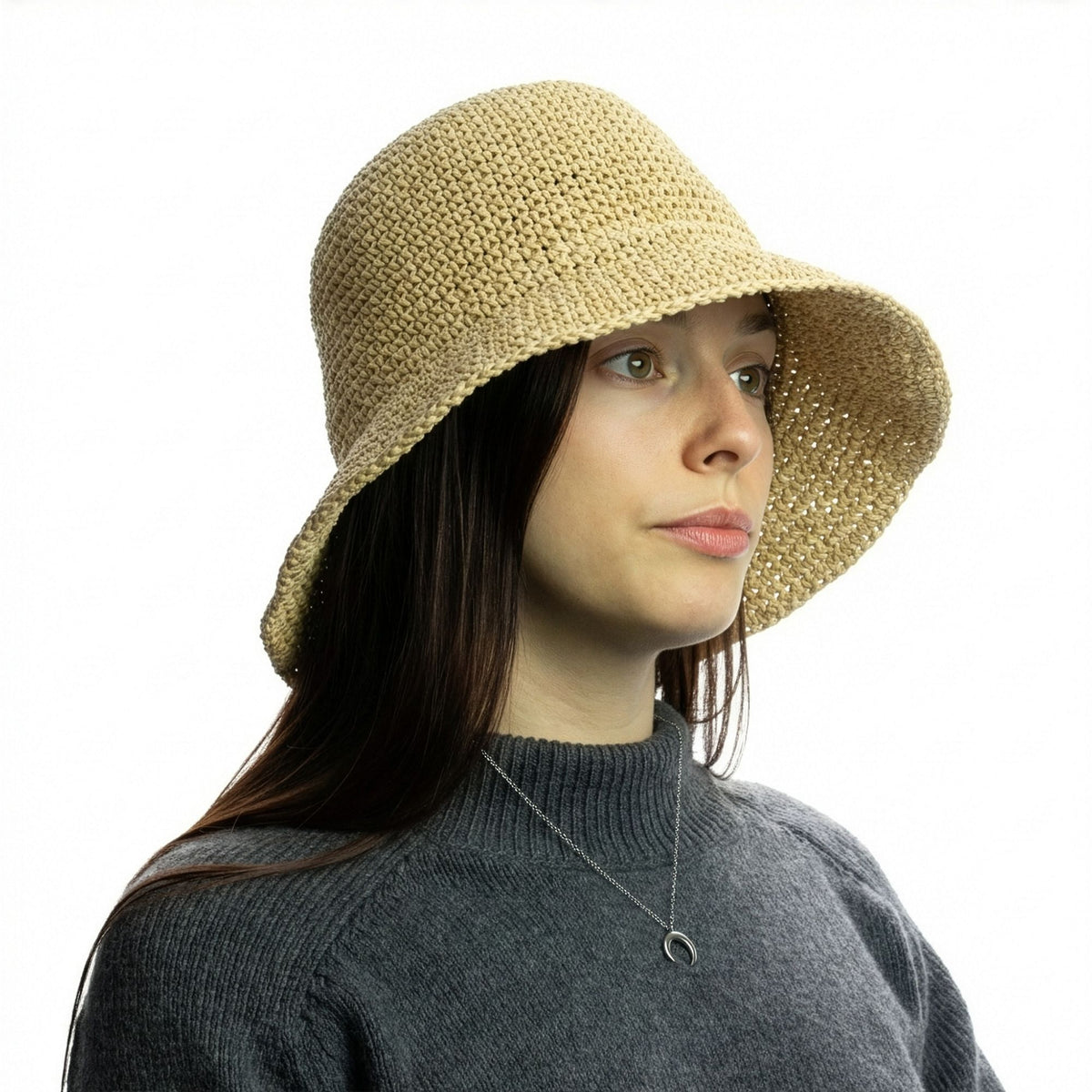 Nomad Sari Floppy Straw Sun Hat - Natural Beige – view 6