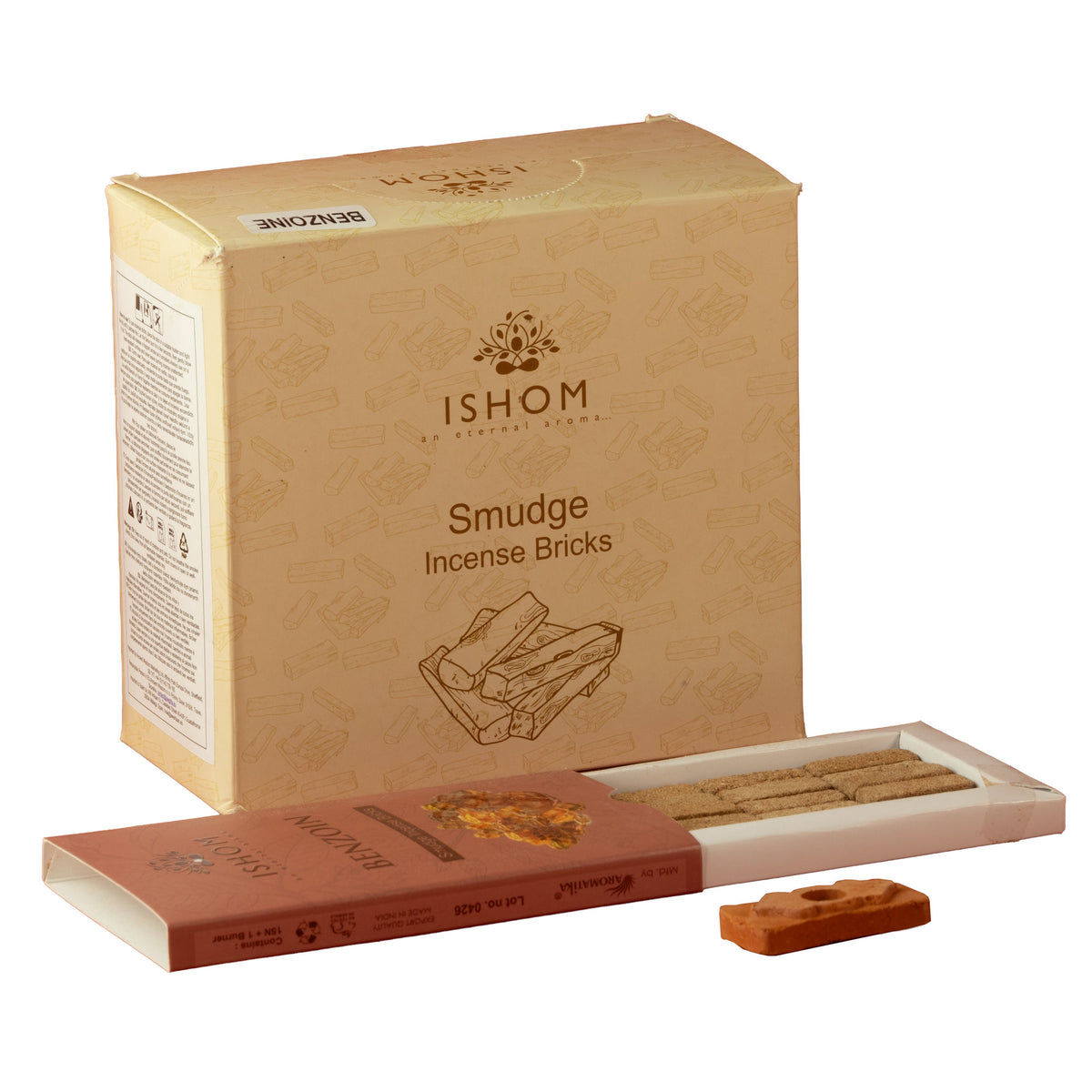 Benzoin Natural Incense Bricks with Burner, Pack of 15 – view 4
