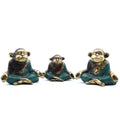 Brass Yoga Monkey Family Set of 3