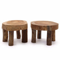 Medium Teak Display Pad Stands, Set of 2 - 27 x 15 cm