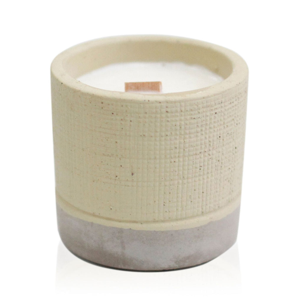 Concrete Wooden Wick Candle - Grey - Coffee in the Club
