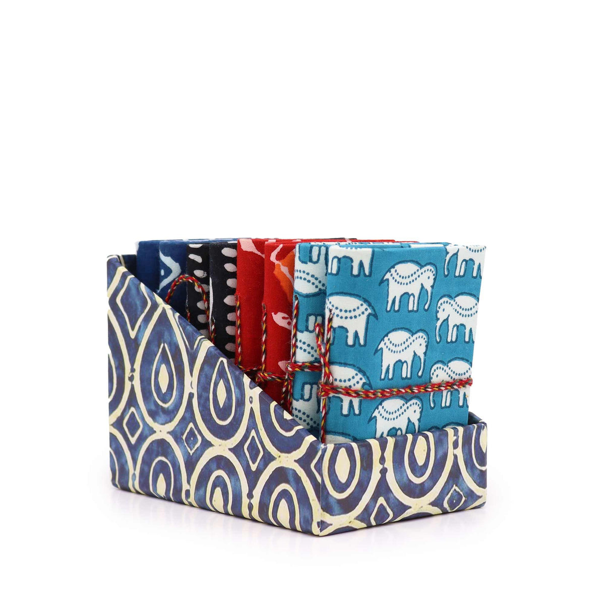 Block Print Cotton Notebooks 7x10cm - Set of 4