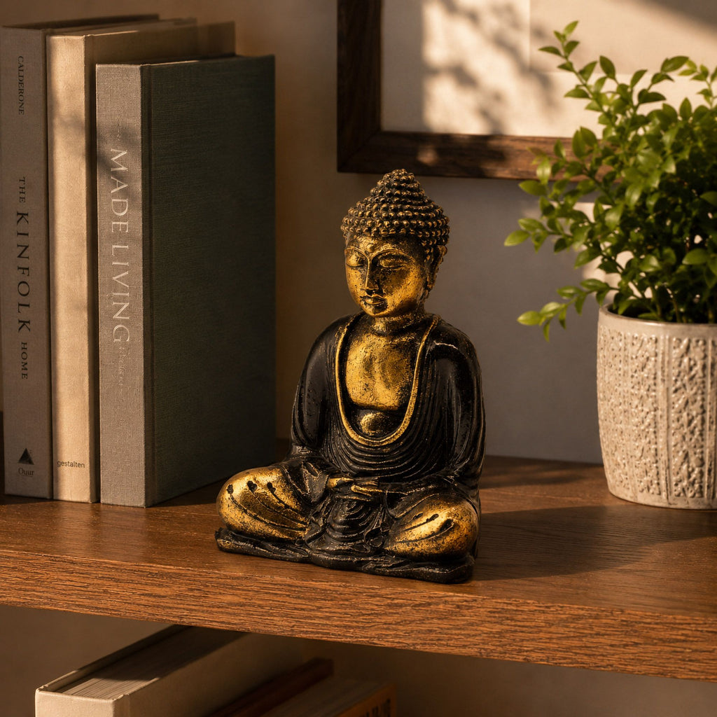 Black & Gold Buddha Statue - Medium – view 3