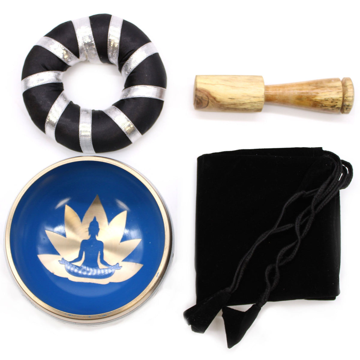 Yoga Moves Singing Bowl Set - White/Blue (10.7cm) – view 7