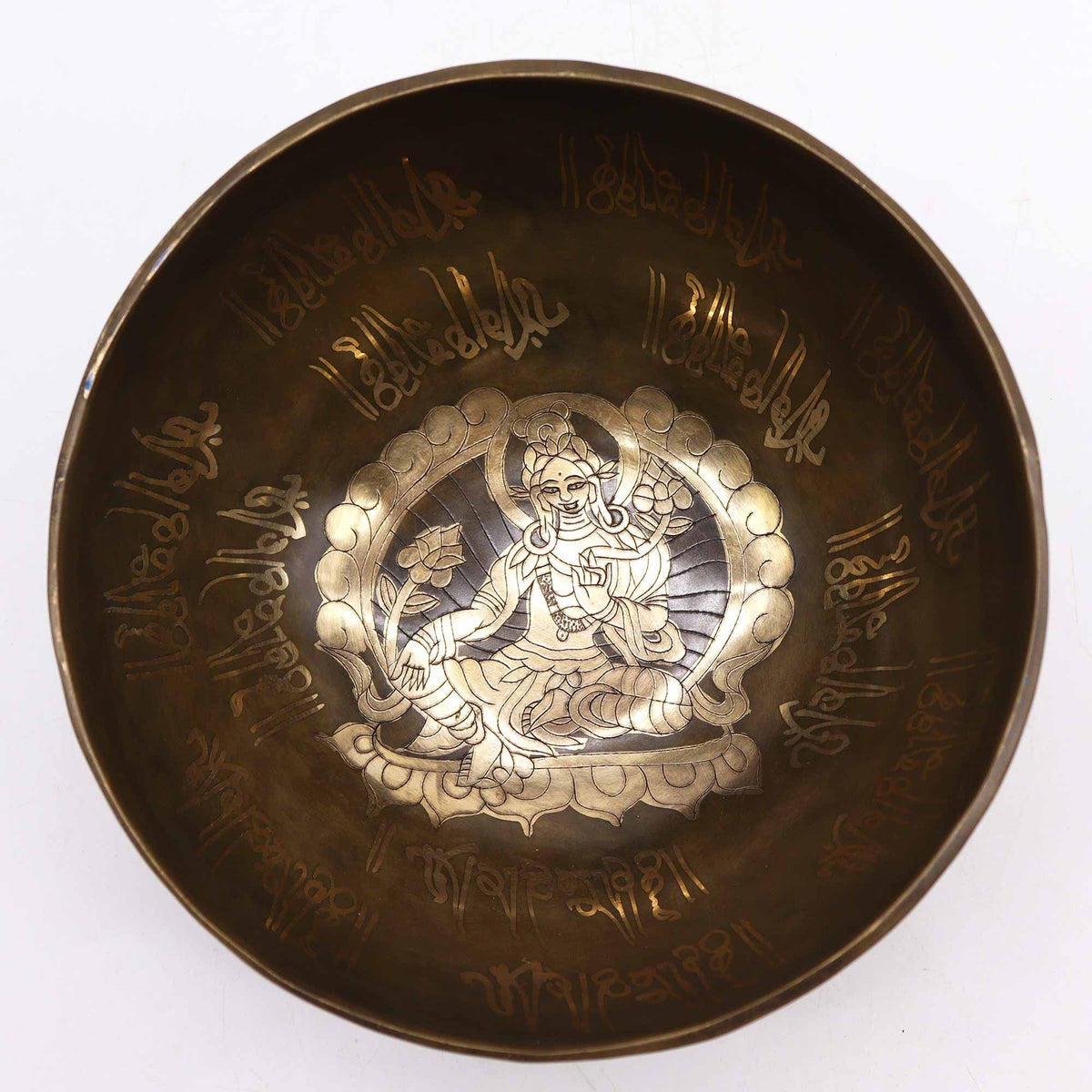 Brass Singing Bowl Set - Golden Tara (19cm)