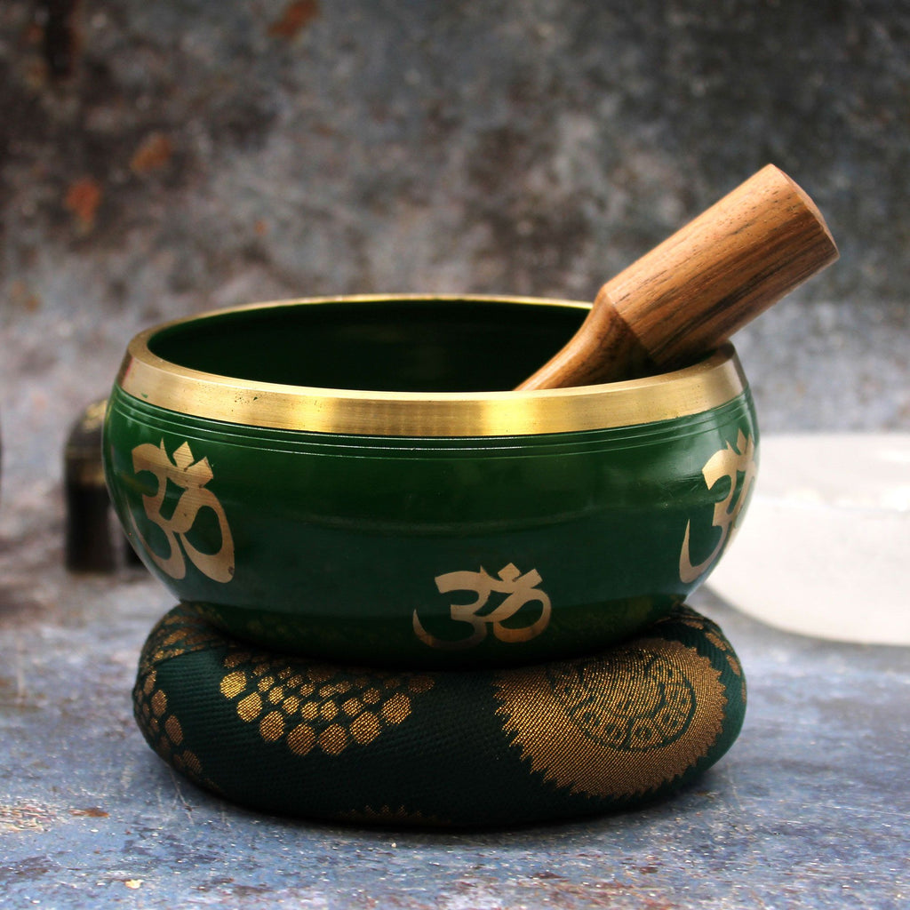 Large Tree of Life Singing Bowl Set - Green (14cm) – view 4