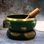 Large Tree of Life Singing Bowl Set - Green (14cm) – view 4