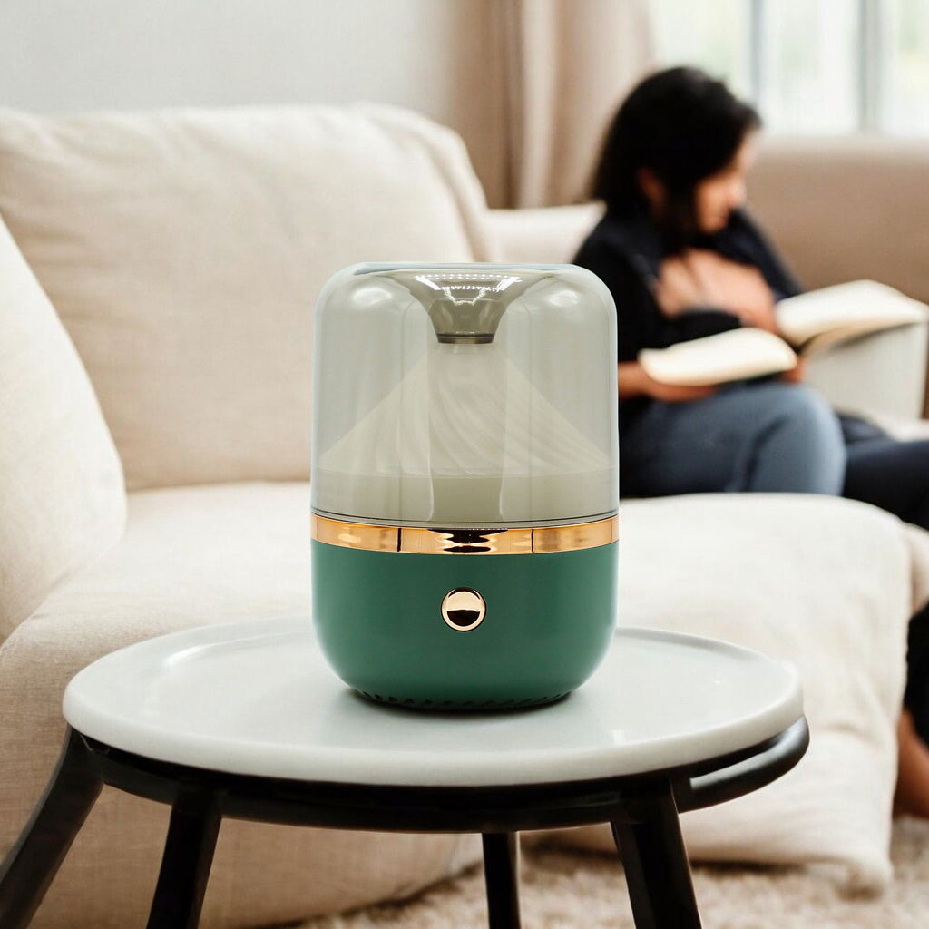 Urban Aroma Diffuser in Green and Bronze with Night Light – view 2