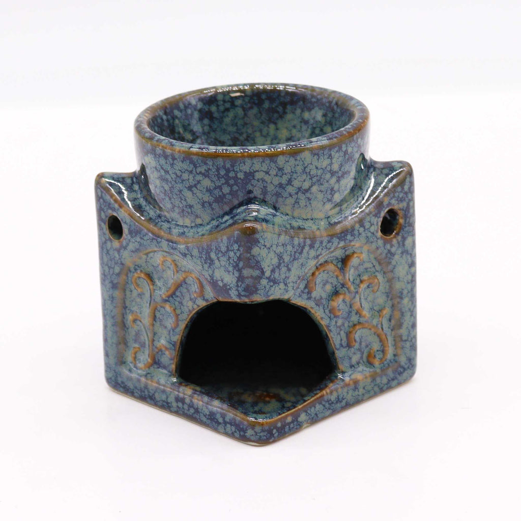 Square Buddha Ceramic Oil Burner - Dusty Blue – view 3