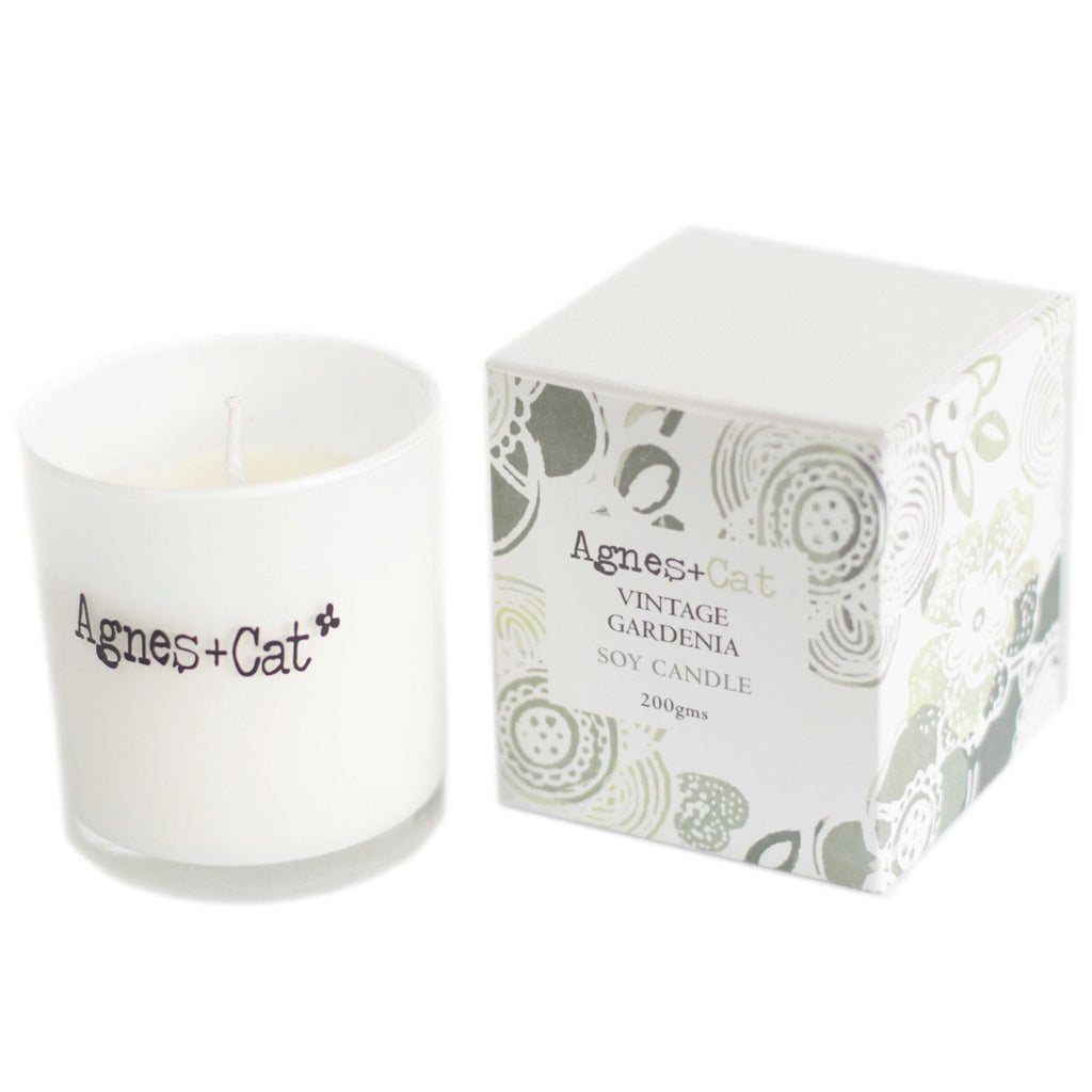 Agnes + Cat Soy Wax Votive Candle - Vintage Gardenia – view 3
