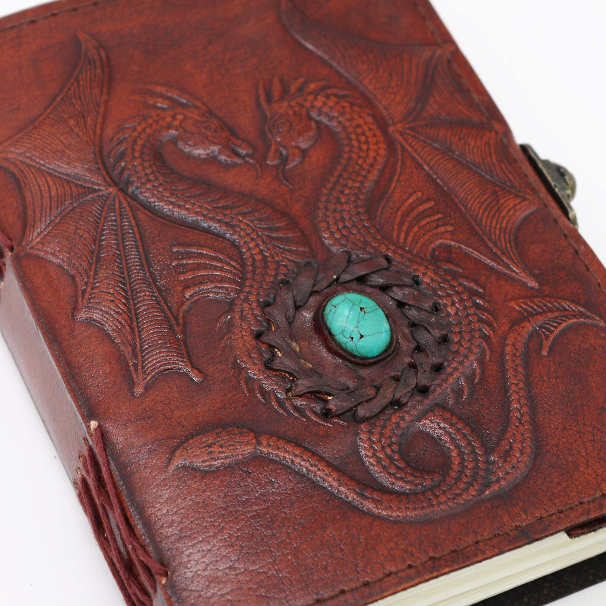 Two Dragons Leather Notebook, Red Tan, 200 Pages, 17.5x12.5x3cm – view 3