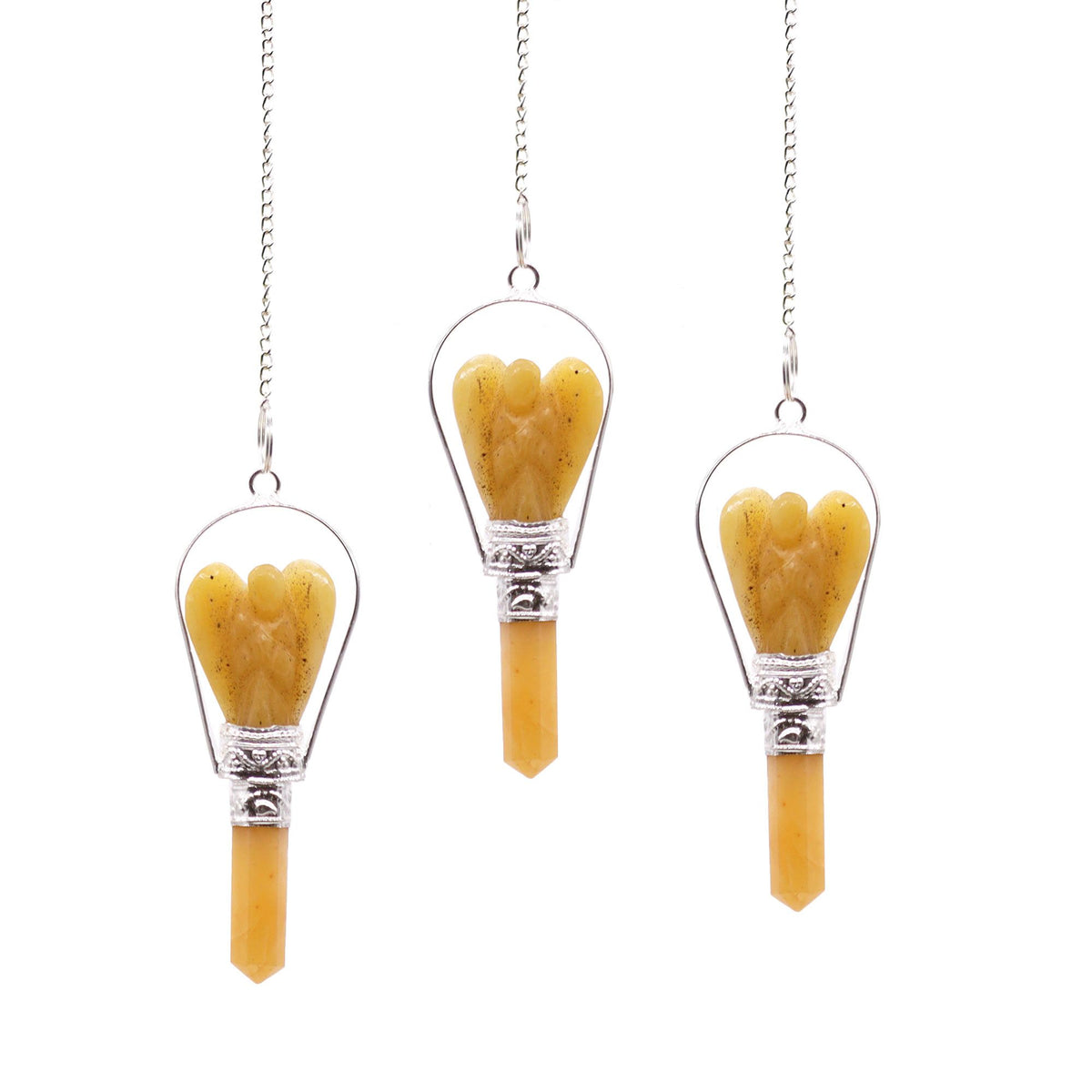 Angel Pendulum with Ring - Yellow Quartz