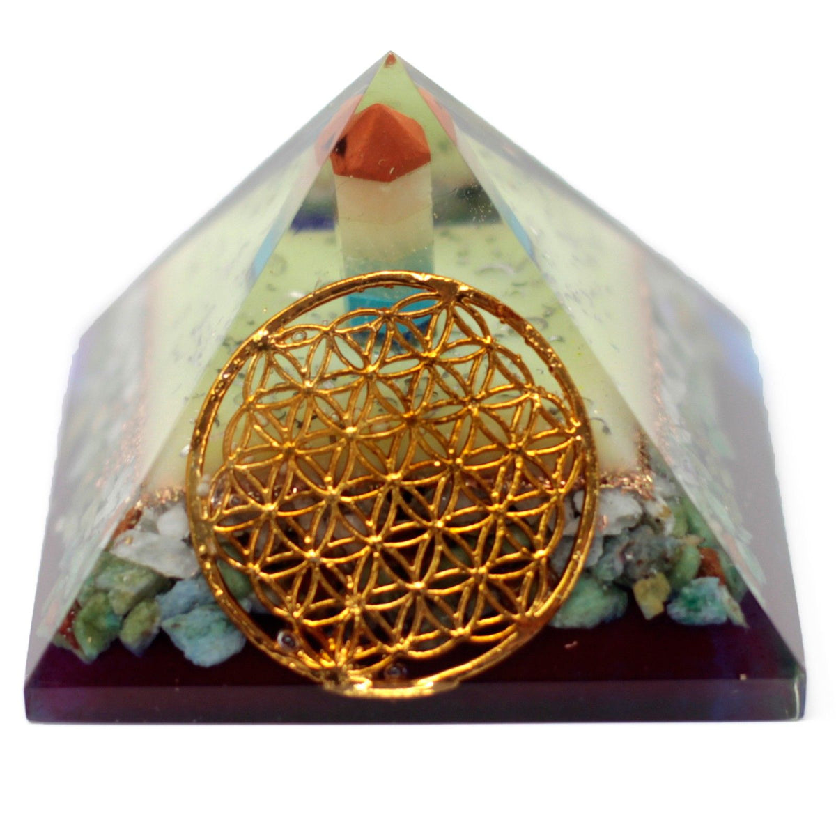 Orgonite Pyramid 70mm - Flower of Life Symbol